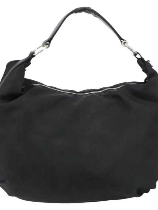 Authentic PRADA Shoulder Bag Nylon Black Silver - Picture 9 of 16